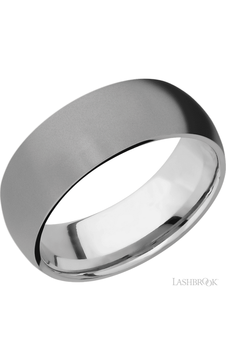 8 mm wide Domed Titanium band.