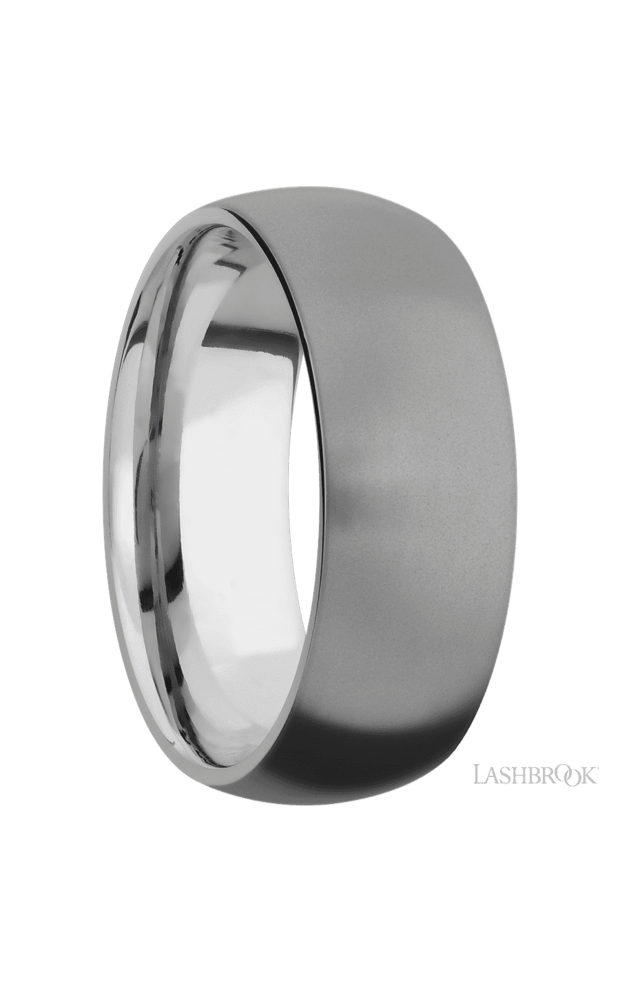 8 mm wide Domed Titanium band.