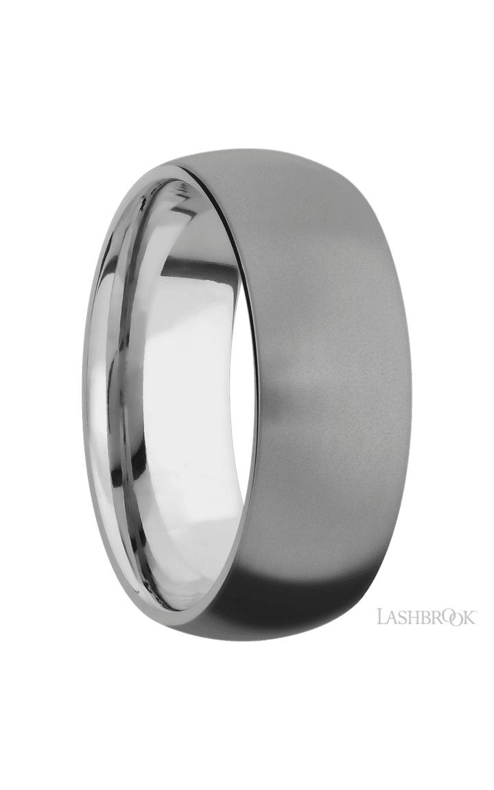 8 mm wide Domed Titanium band.