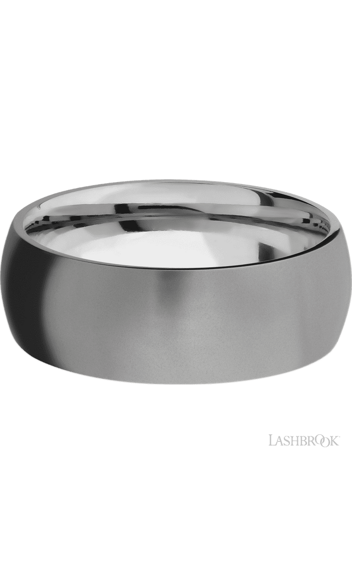 8 mm wide Domed Titanium band.