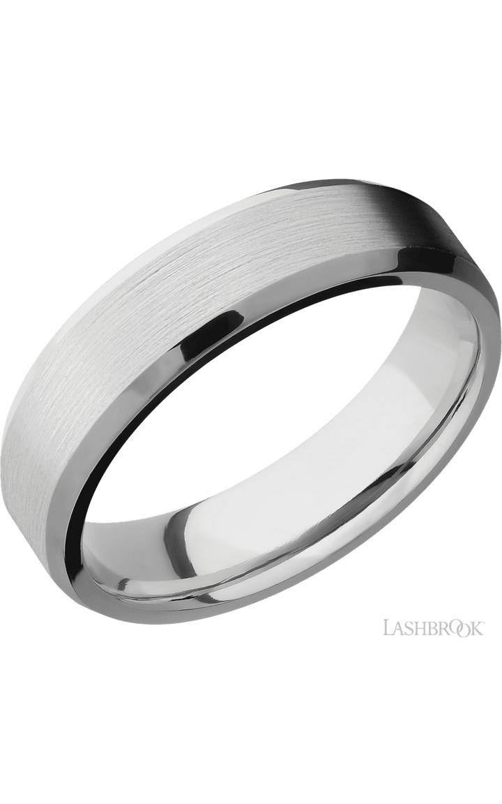 6 mm wide Beveled Cobalt Chrome band.