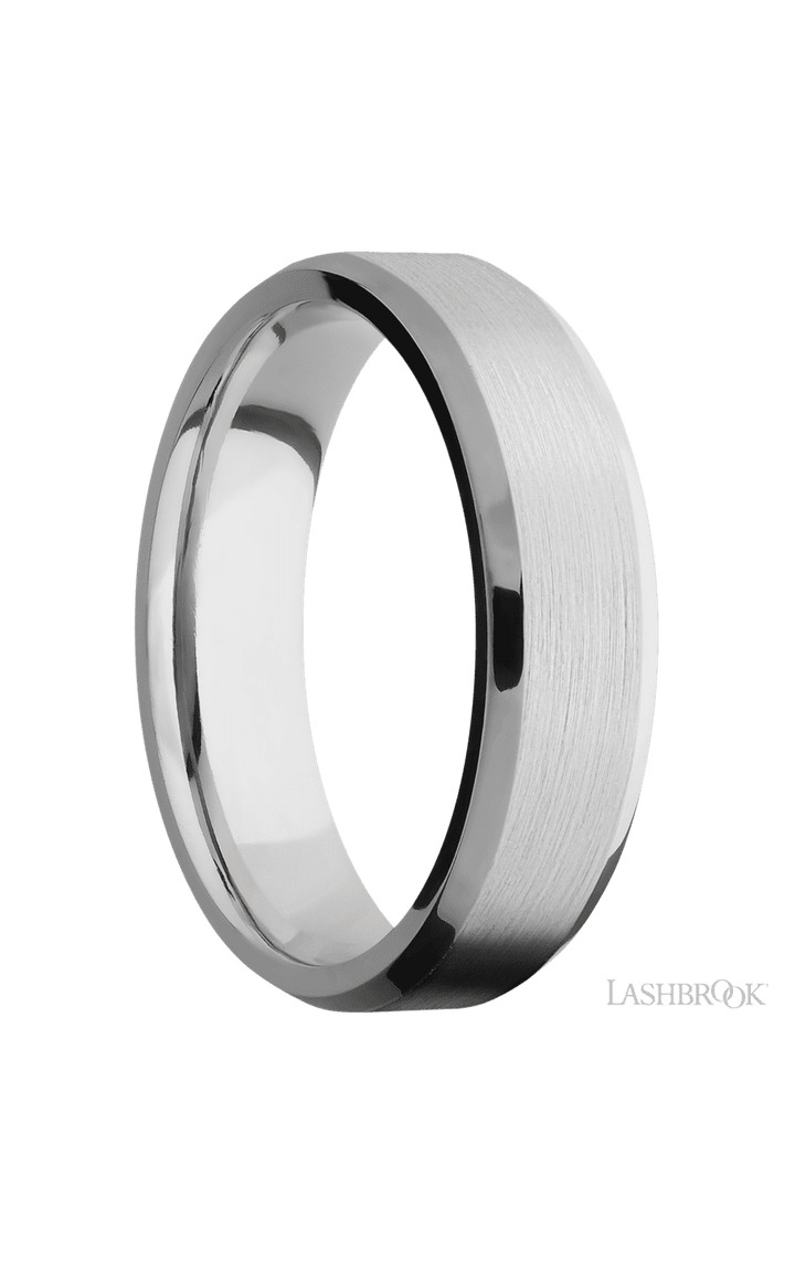 6 mm wide Beveled Cobalt Chrome band.