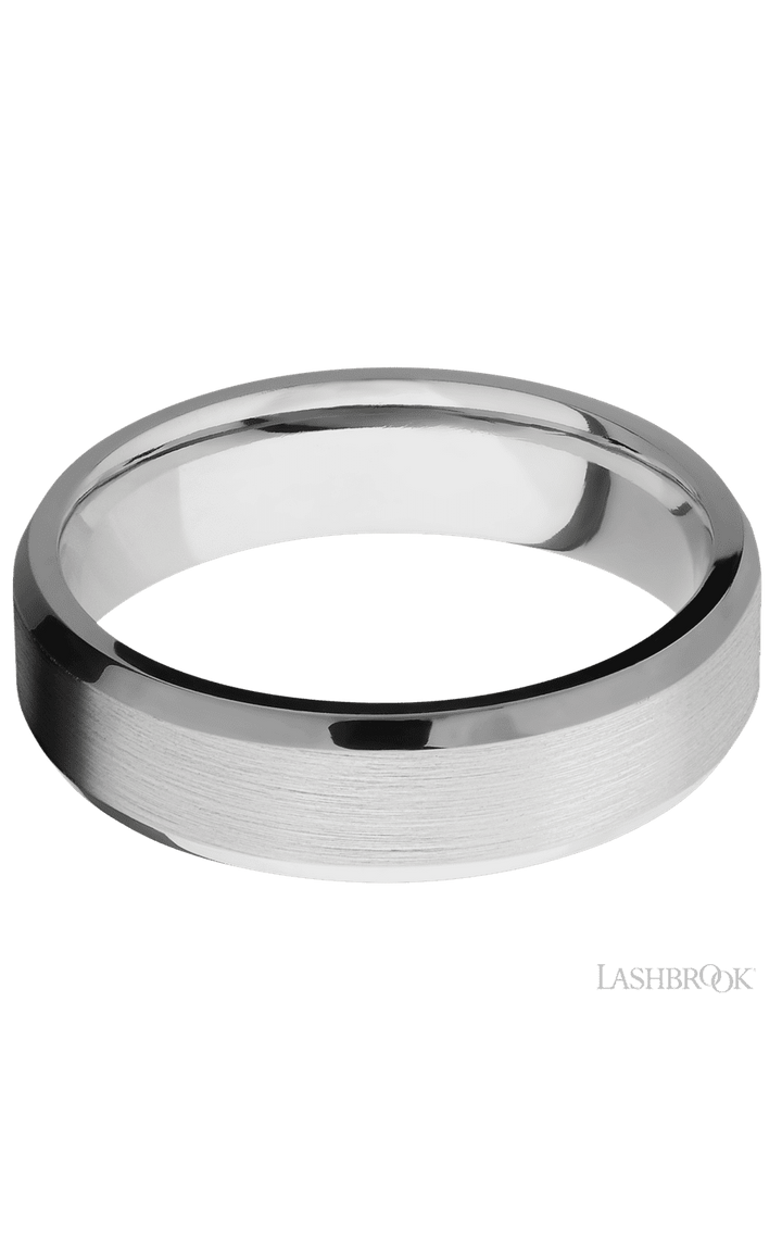 6 mm wide Beveled Cobalt Chrome band.