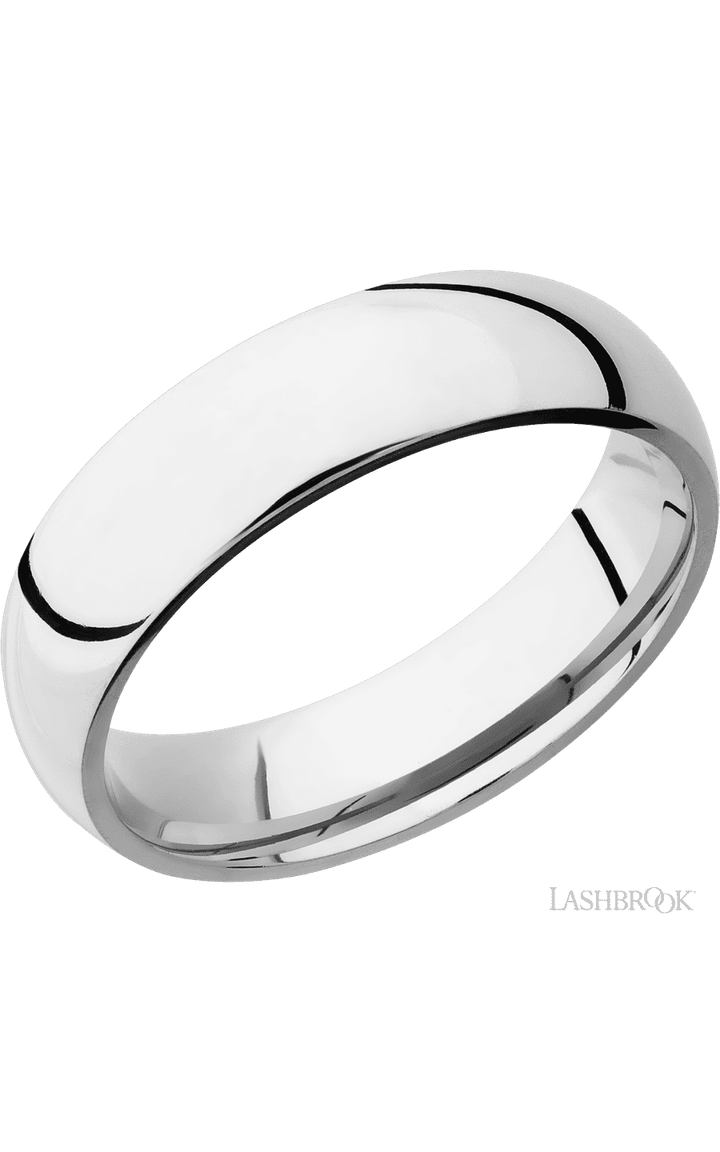 6 mm wide Domed Cobalt Chrome band.