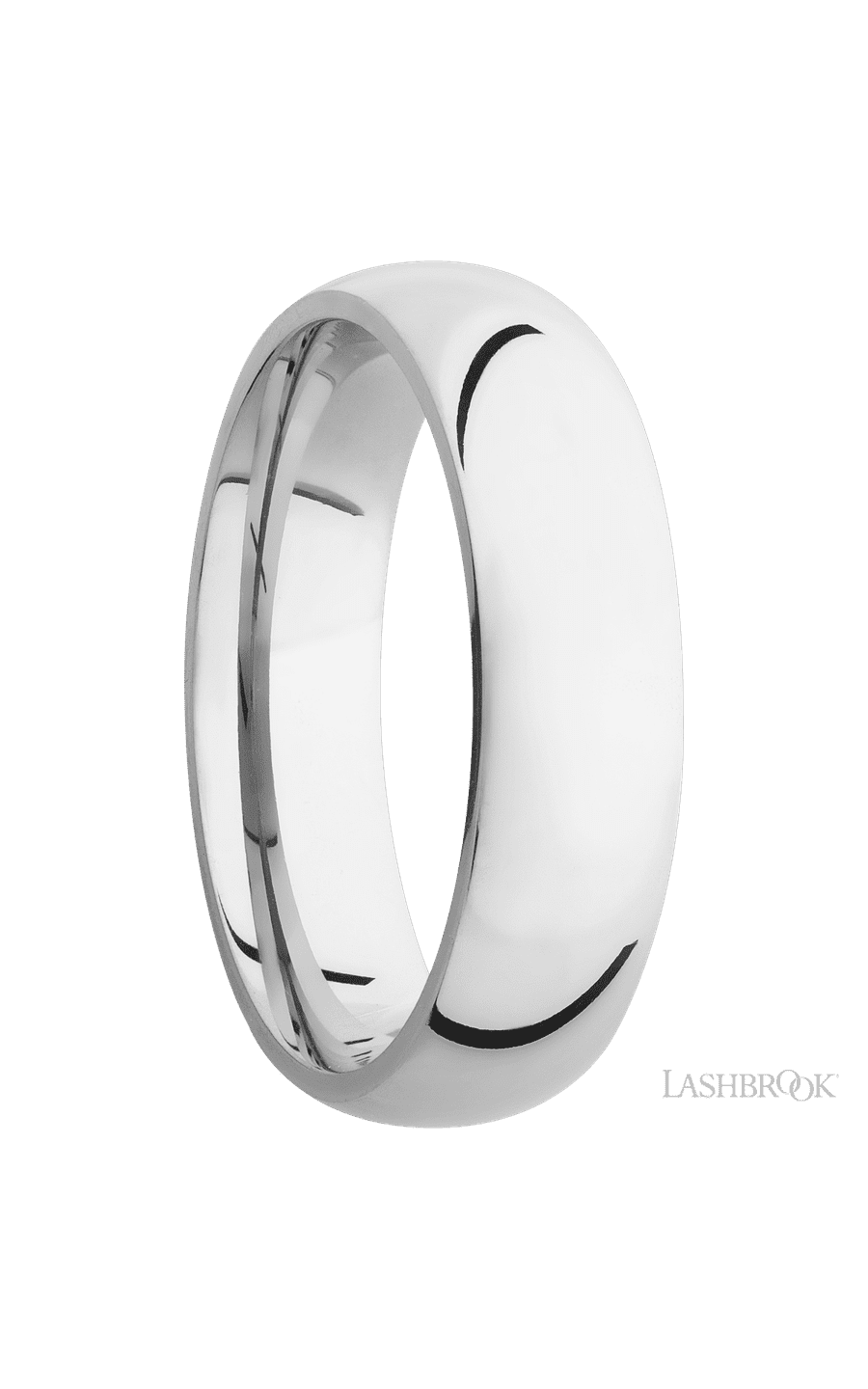 6 mm wide Domed Cobalt Chrome band.