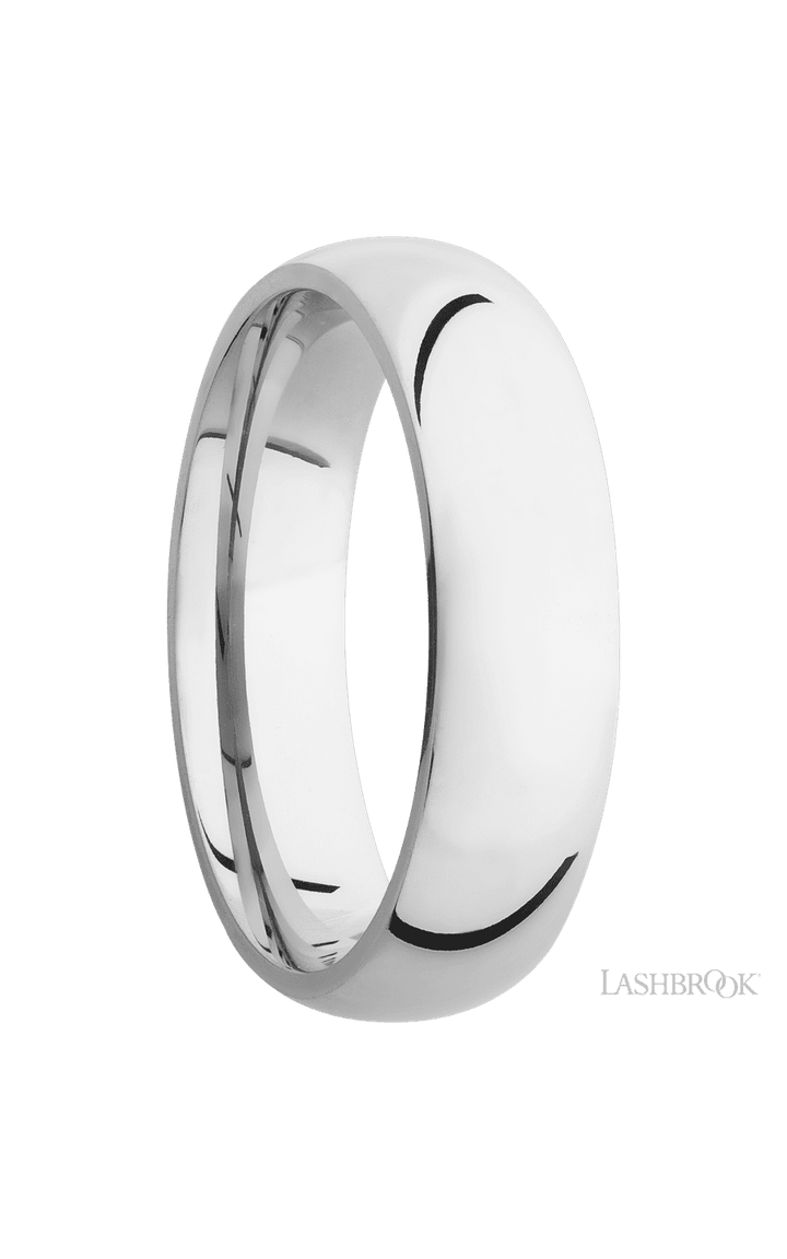 6 mm wide Domed Cobalt Chrome band.