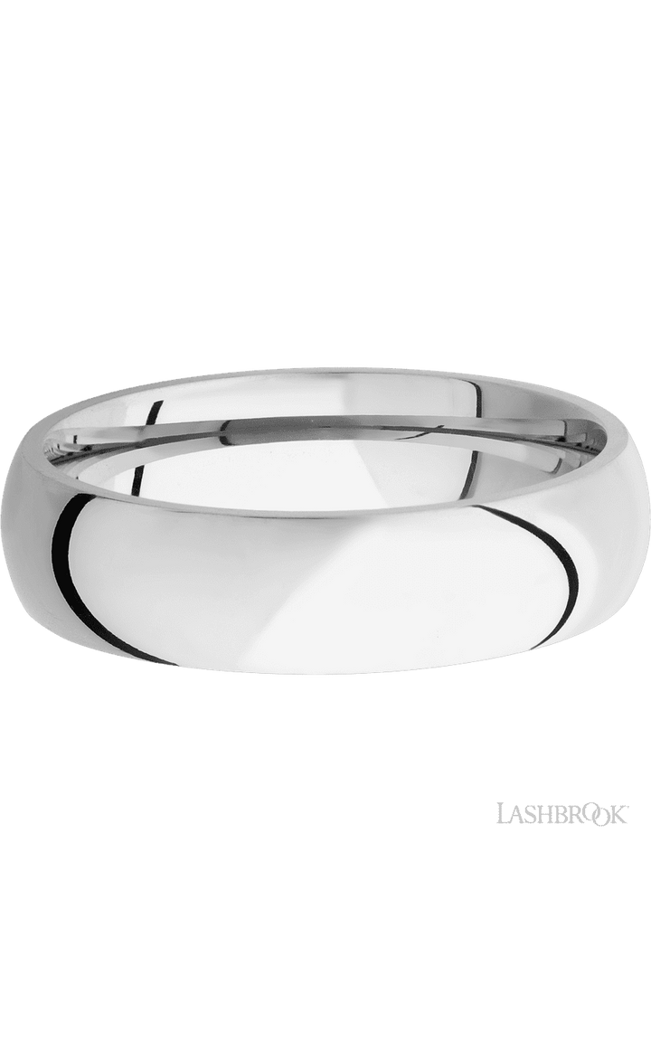 6 mm wide Domed Cobalt Chrome band.
