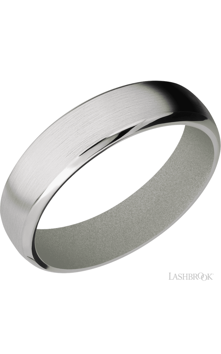 6 mm wide Domed Bevel Cobalt Chrome band featuring a Gun Metal Grey sleeve.