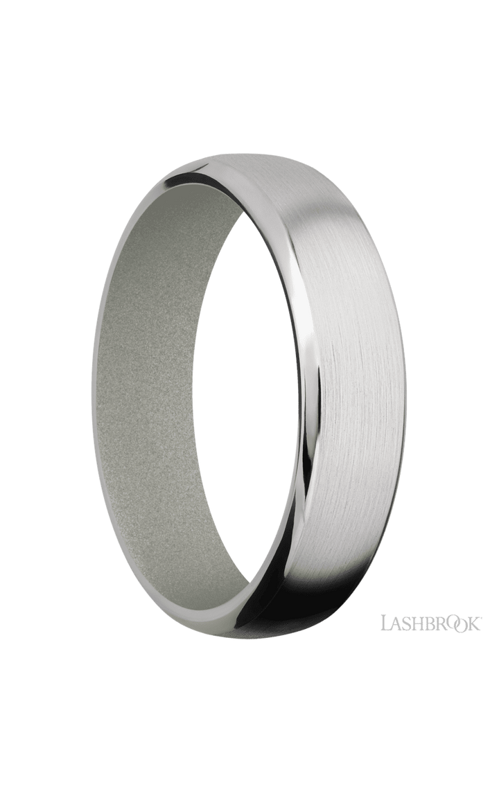 6 mm wide Domed Bevel Cobalt Chrome band featuring a Gun Metal Grey sleeve.