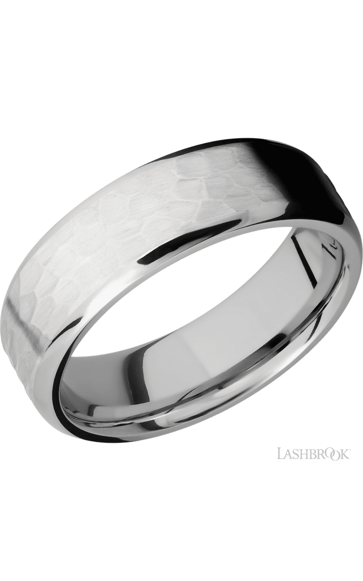 7 mm wide Beveled Cobalt Chrome band.