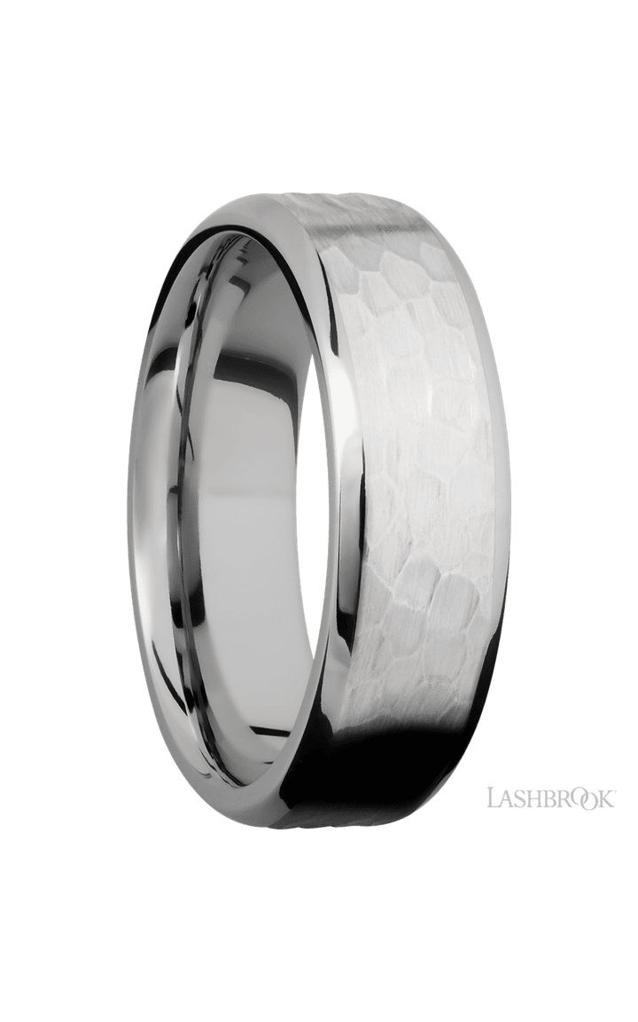 7 mm wide Beveled Cobalt Chrome band.