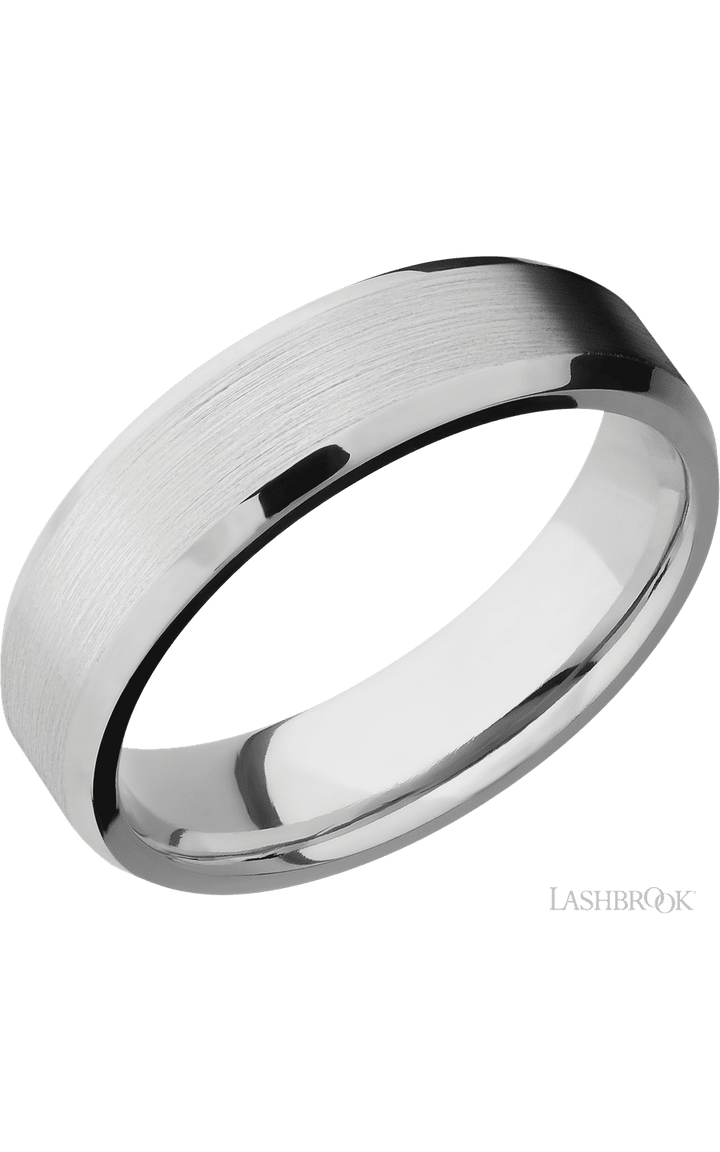 6 mm wide Beveled Platinum band.