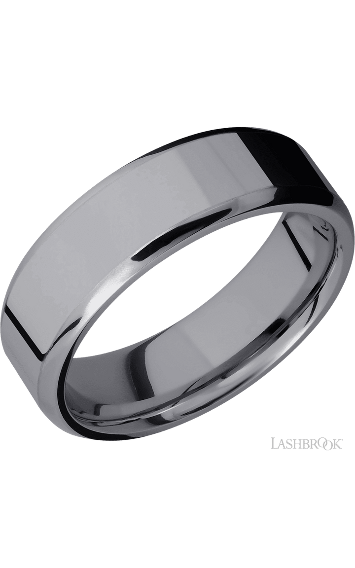 7 mm wide Beveled Tantalum band.