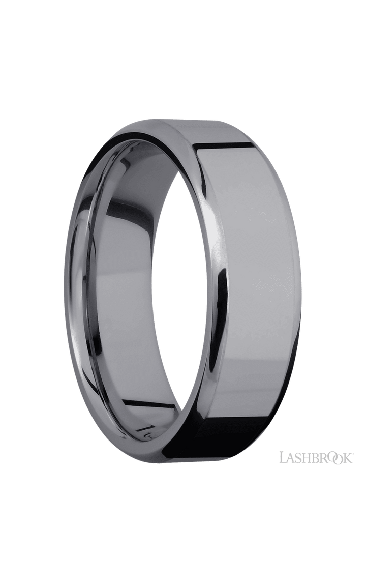 7 mm wide Beveled Tantalum band.