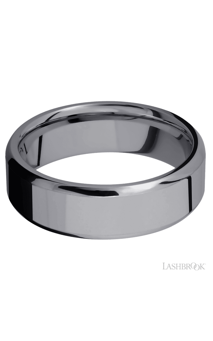 7 mm wide Beveled Tantalum band.