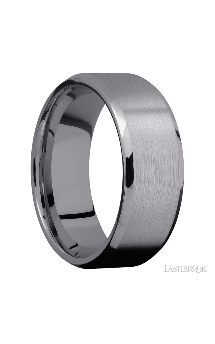 8 mm wide Beveled Tantalum band.