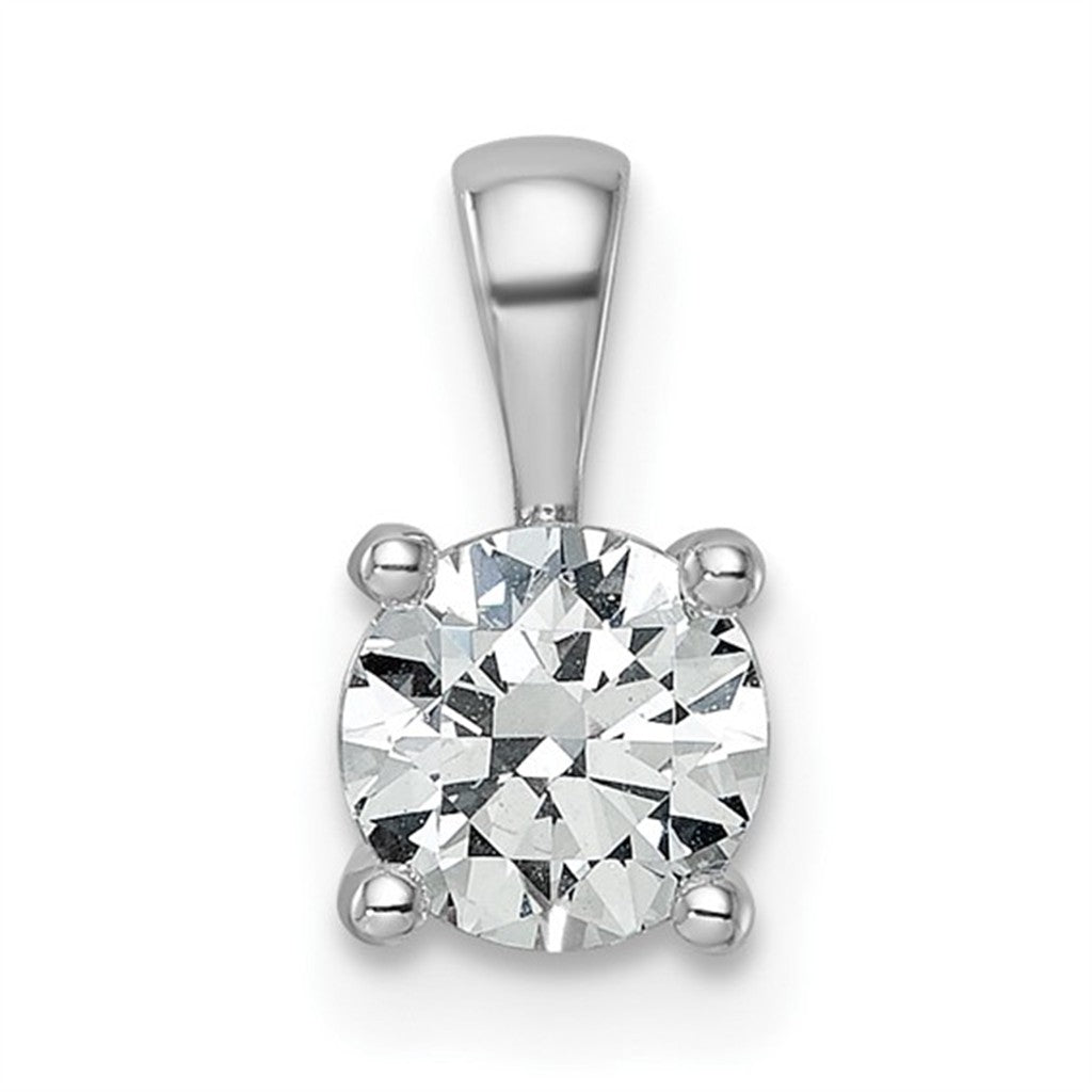 Drop Pendant Diamond Lab Grown 14 Karat White with Round F/G Lab Diamond