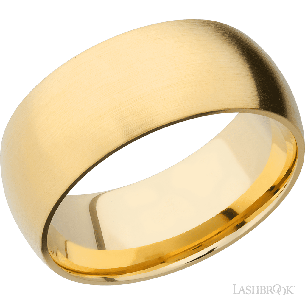 Straight Solid Style Wedding Band 14 KT Yellow 9mm wide size 10