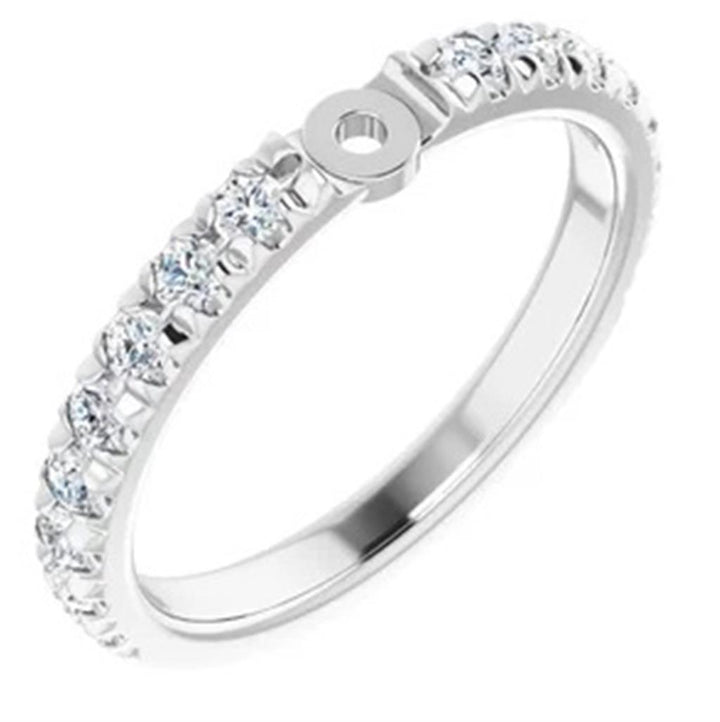 Solitare Accent Style Diamond Engagement Ring 14 Karat Gold White 
(Center Stone Not Included)