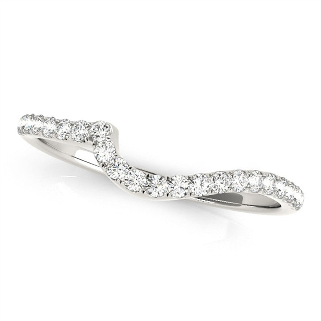 Channel Set Style Diamond Wedding Band Alloy White size 7.25