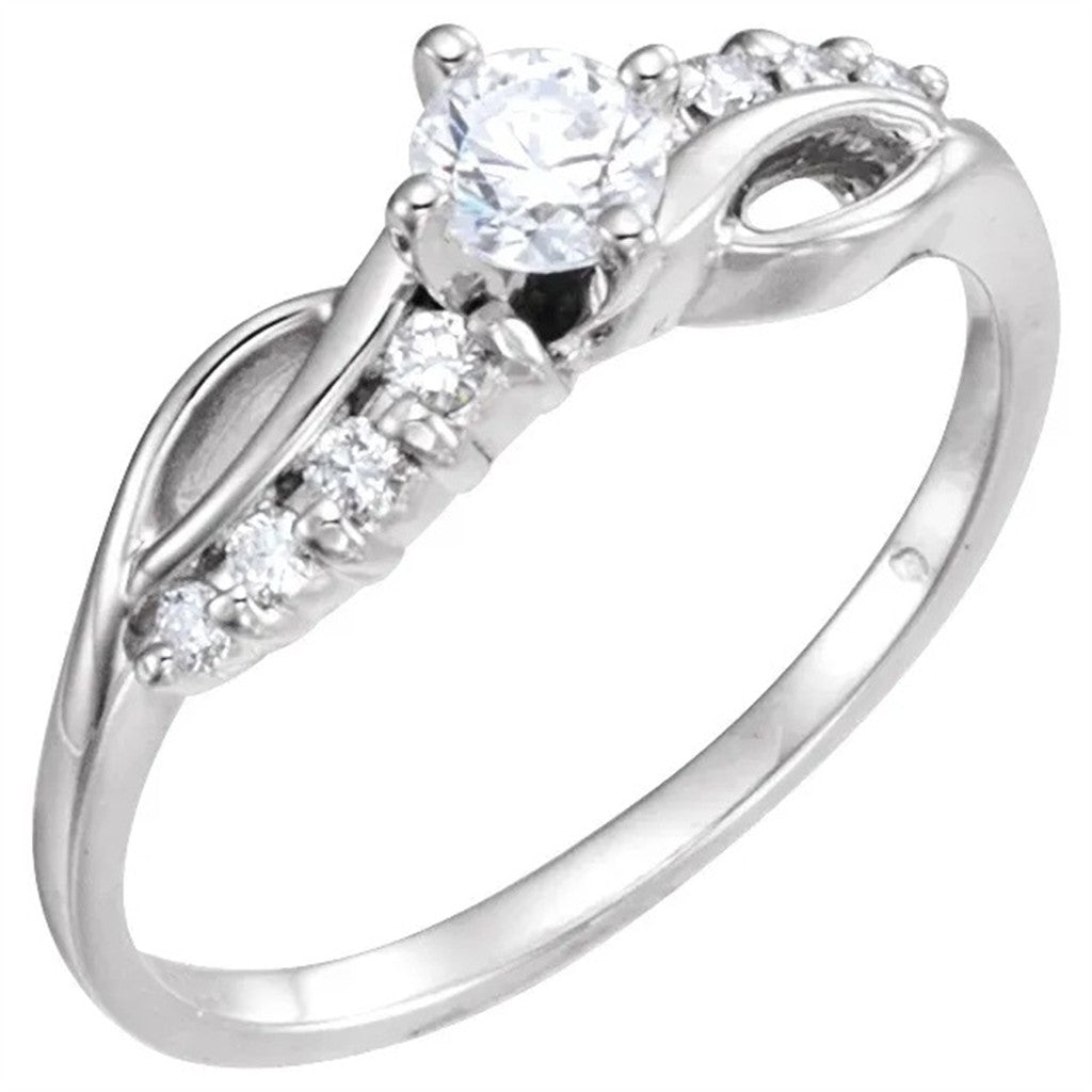 Contemporary Style Diamond Engagement RingBase Metal Yellow