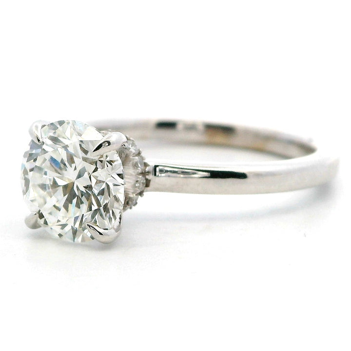 Halo Style Lab Diamond Engagement Ring14 Karat Gold White