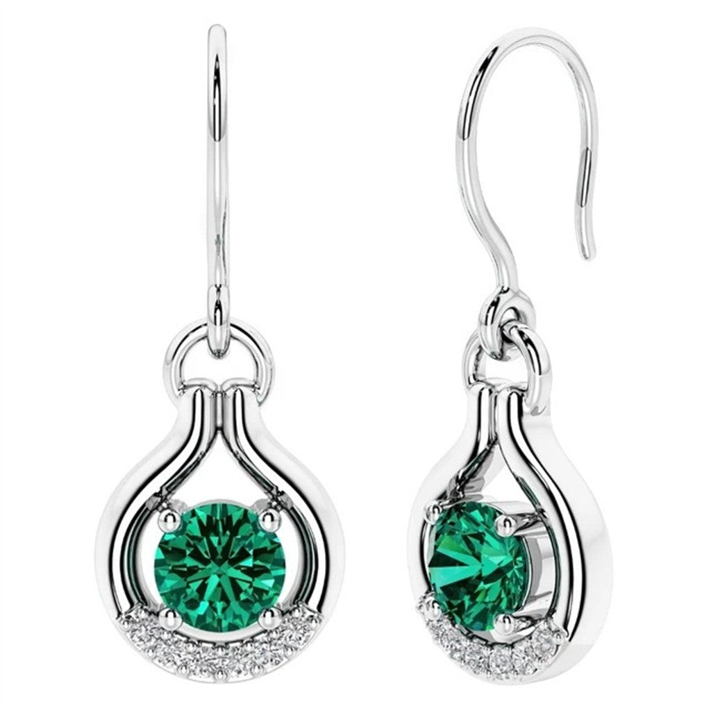 Sterling Silver Post Earrings With Colored Stone