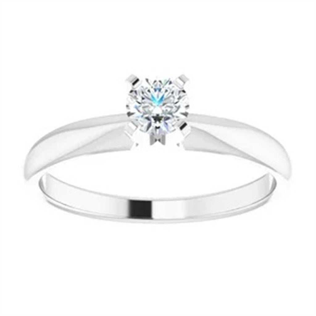 Tiffany Style Engagement Ring White 14 Karat Size 7
