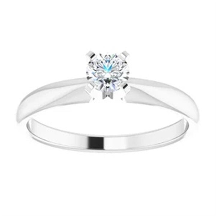 Tiffany Style Engagement Ring White 14 Karat Size 7