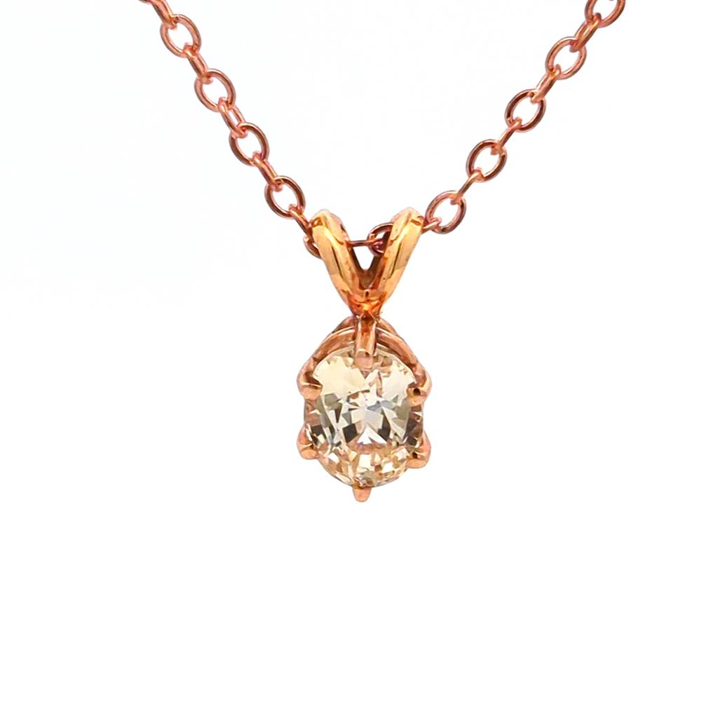 Solitare Pendants 14 KT Rose with Oval Sapphire