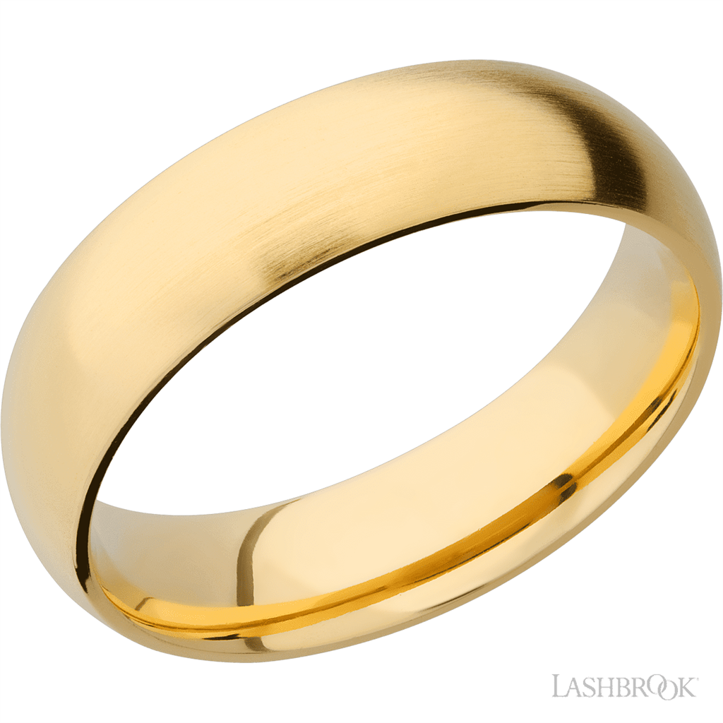 Straight Solid Style Wedding Band 14 KT Yellow 6mm wide size 10