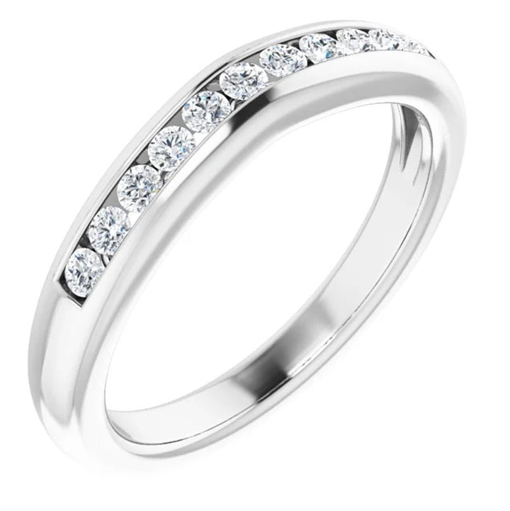 1/2 Anniversary Style Diamond Wedding Band Base Metal White with Diamonds size 6