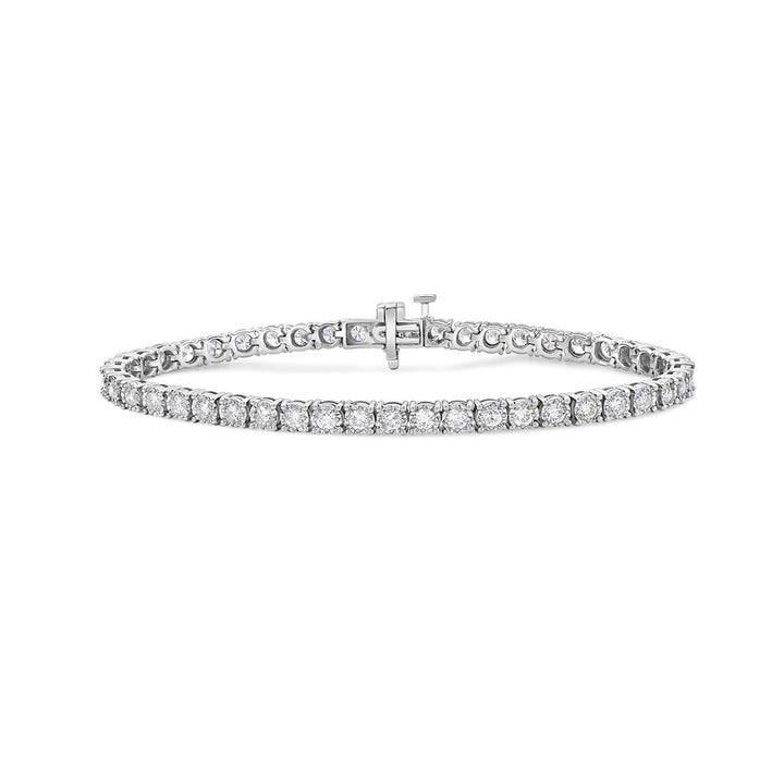 Tennis Bracelet Lab Grown Diamond Sterling Silver White With 3.00 tcw Round Lab Diamond 7" Long