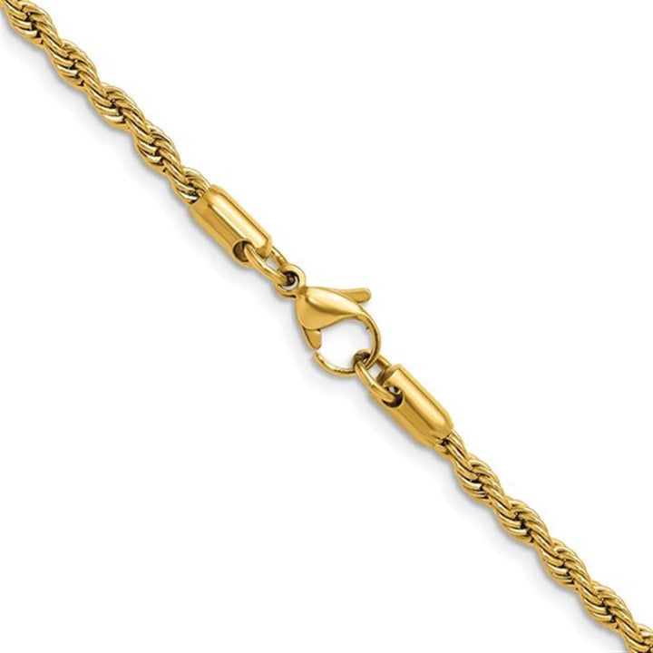 Yellow Stainless Steel 3 MM Rope Chain 24" Long