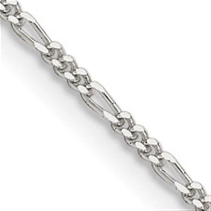 White Sterling Silver 1.5 MM Figaro Chain 18" Long