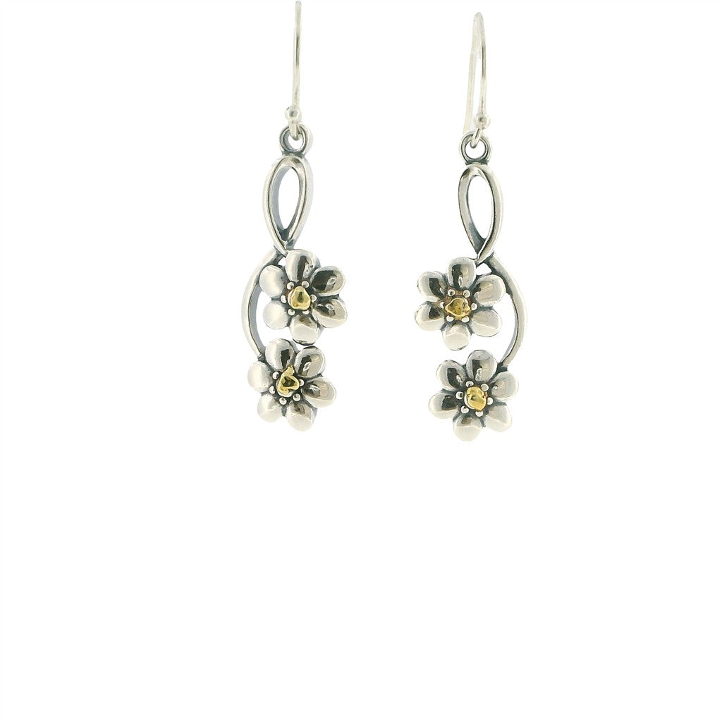 Sterling Silver Earrings Accented with Alaskan Gold Nuggets