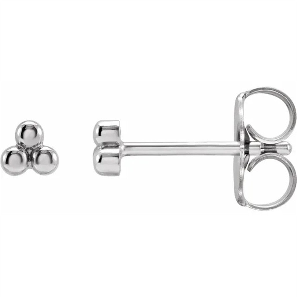 Stud Precious Metal Earrings Platinum White
