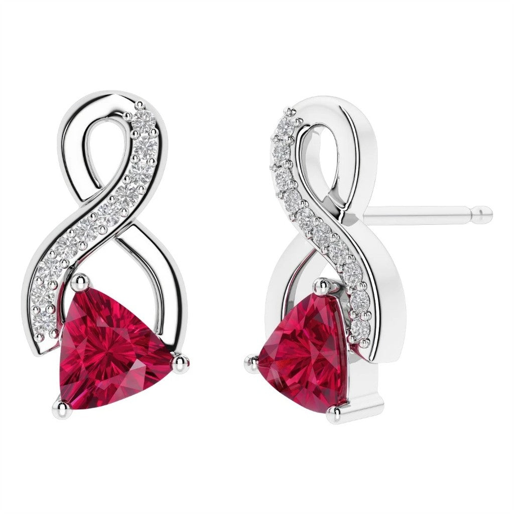 Precious Metal Earrings With Colored Stones