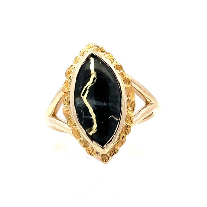 Fashion Style Colored Stone Ring 14 KT Yellow size 7