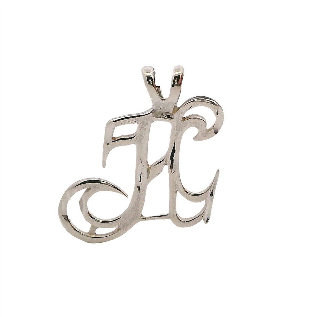 Drop Style Initial Pendant/ Charm Sterling Silver