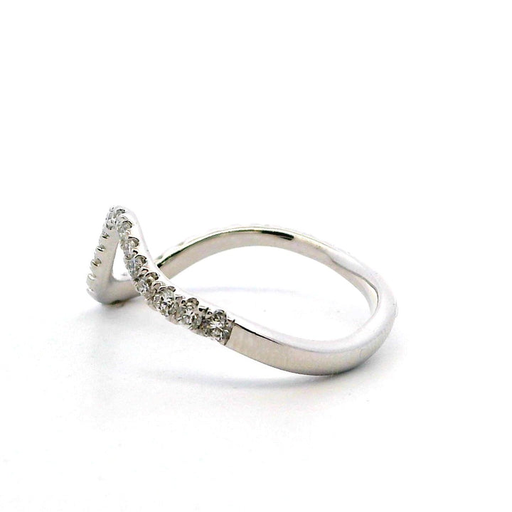 Wavy Channel Style Womens Wedding Band Lab Diamond 14 Karat Gold White with Lab Diamonds size 6.5