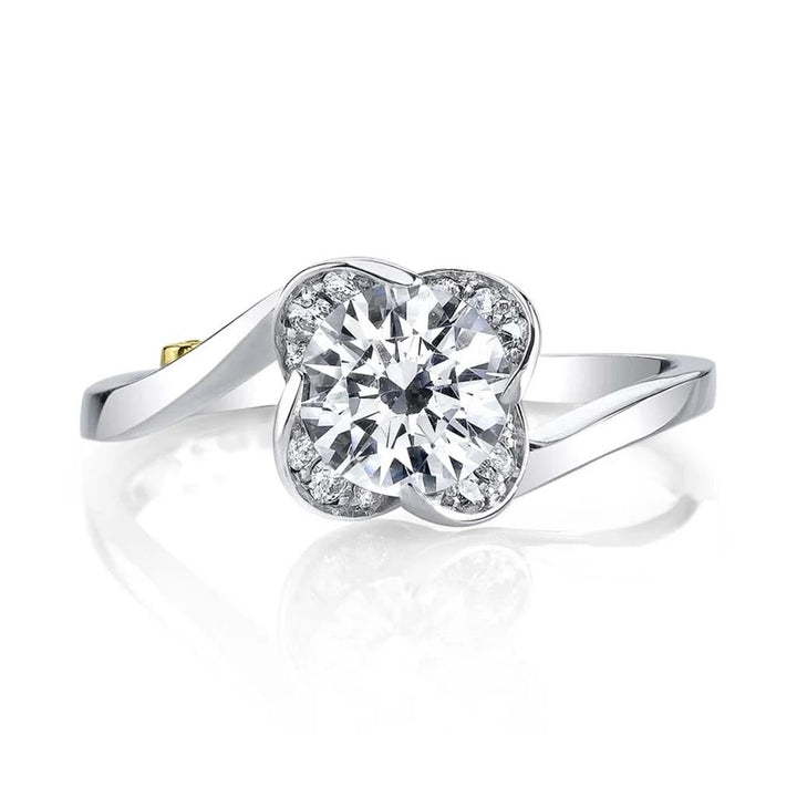 Halo Style Diamond Engagement Ring 14 Karat Gold White 
(Center Stone Not Included)