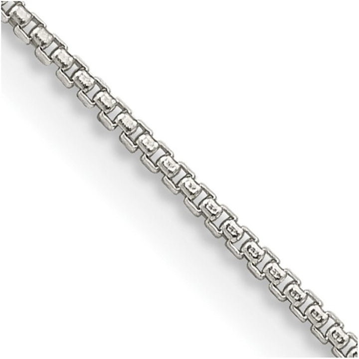 White Sterling Silver 1 MM Box Chain 18" Long