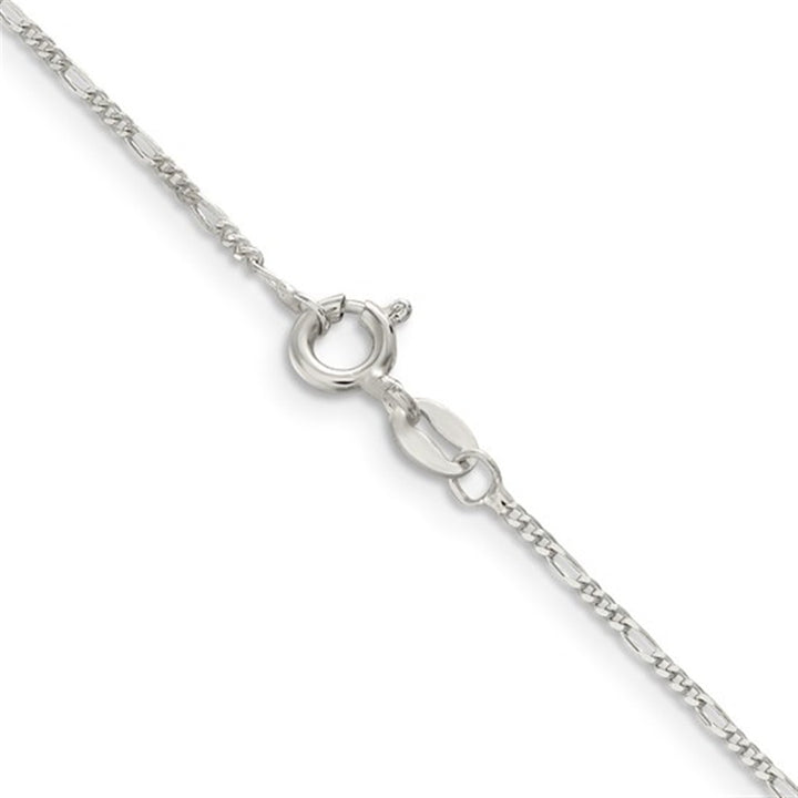 White Sterling Silver 1.2 MM Figaro Chain 20" Long