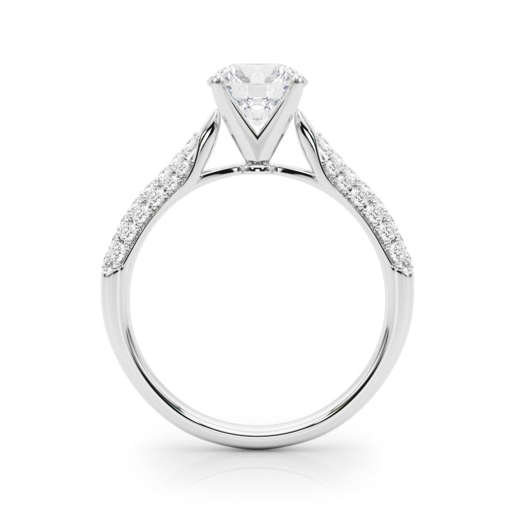 Classic Style Diamond Engagement Ring 14 Karat Gold White 
(Center Stone Not Included)
