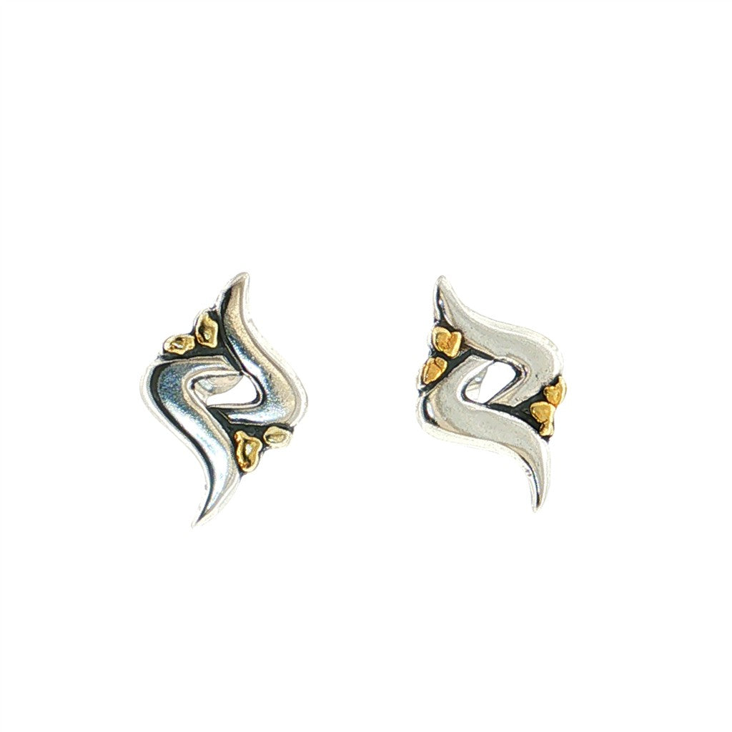 Sterling Silver Earrings Accented with Alaskan Gold Nuggets