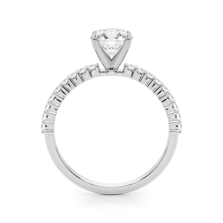 Contemporary Style Diamond Engagement Ring 14 Karat Gold White 
(Center Stone Not Included)