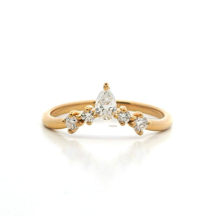 5 Stone Style Womens Wedding Band Lab Diamond 14 Karat Gold Yellow with Lab Diamonds size 9