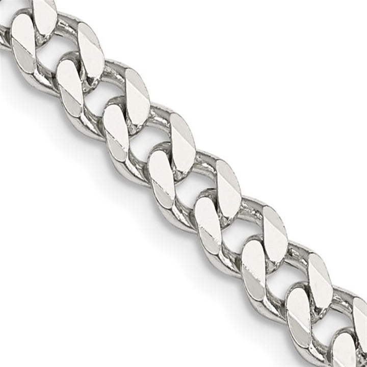 White Sterling Silver 6 MM Curb Chain 30" Long
