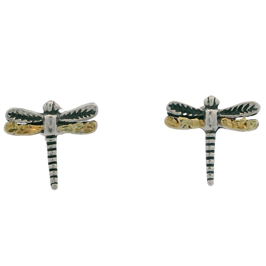 Sterling Silver Earrings Accented with Alaskan Gold Nuggets